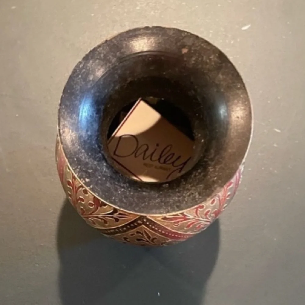 Antique Mini Red and Gold Vase EUC